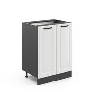 KÜCHENUNTERSCHRANK R-Line Weiß Landhaus 60 cm ohne AP - Anthrazit/Weiß, Holzwerkstoff (60/81.6/46cm) - Vicco