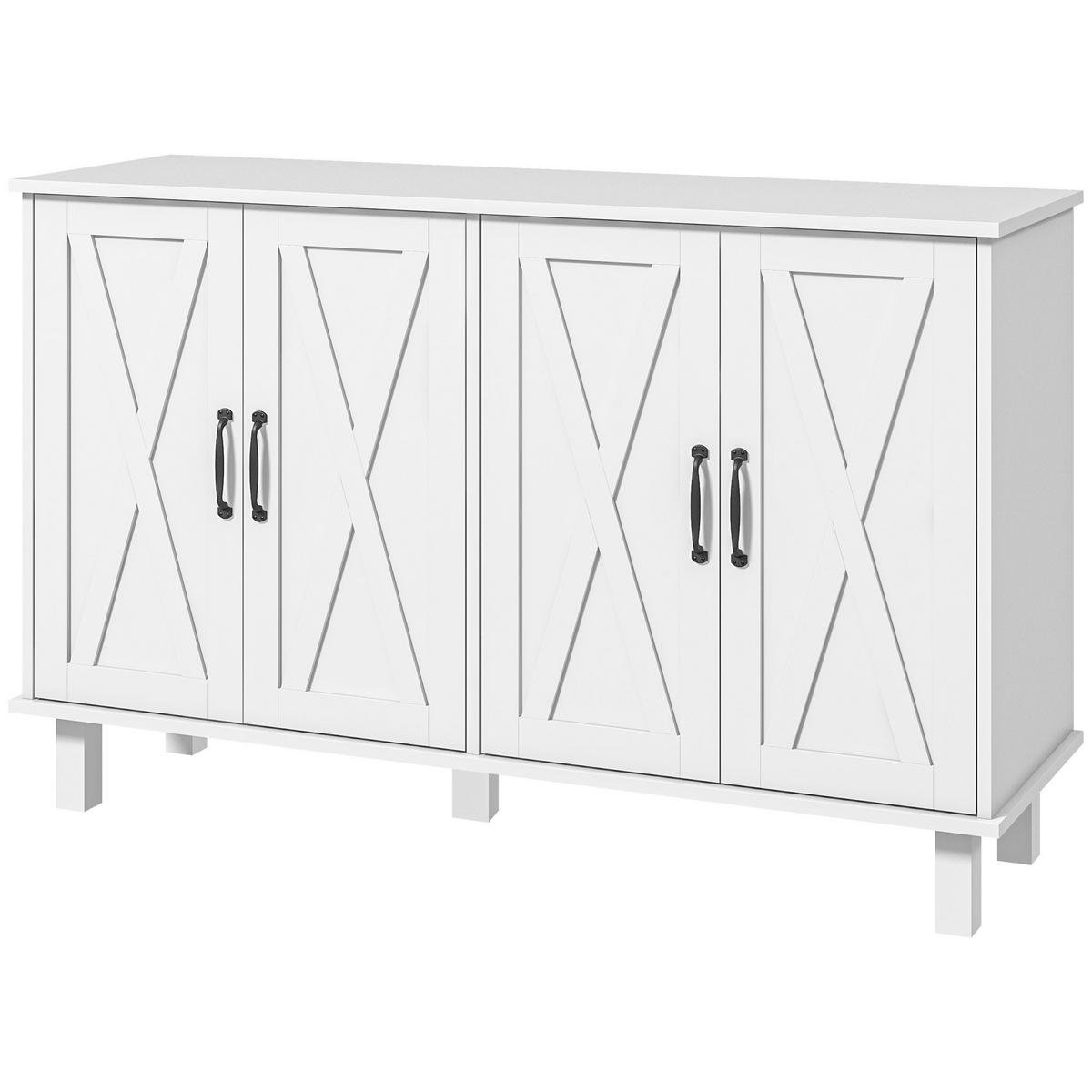 SIDEBOARD Weiß, 4 Türen, 120/37/75 cm - Weiß, Holz (120/75/37cm) - PANGIVO