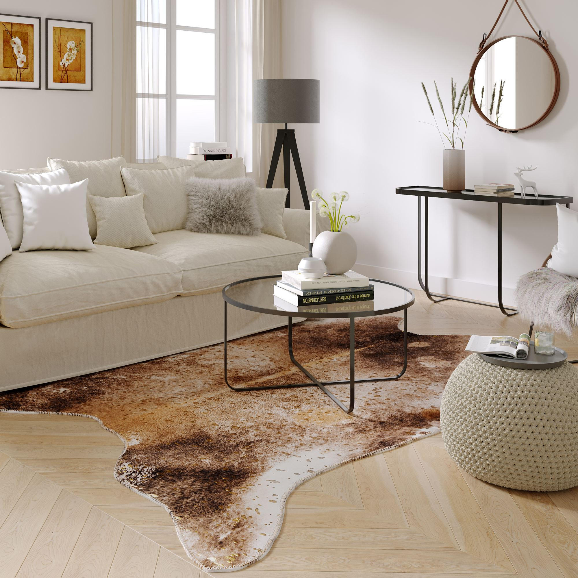 KUNSTFELL-TEPPICH Emilia 70x90 cm - Braun, Textil (70/90cm) - Gino Falcone