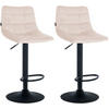 BARHOCKER 2er Set Samt beige - Beige/Schwarz, Textil/Metall (43/87/46.5cm) - CLP