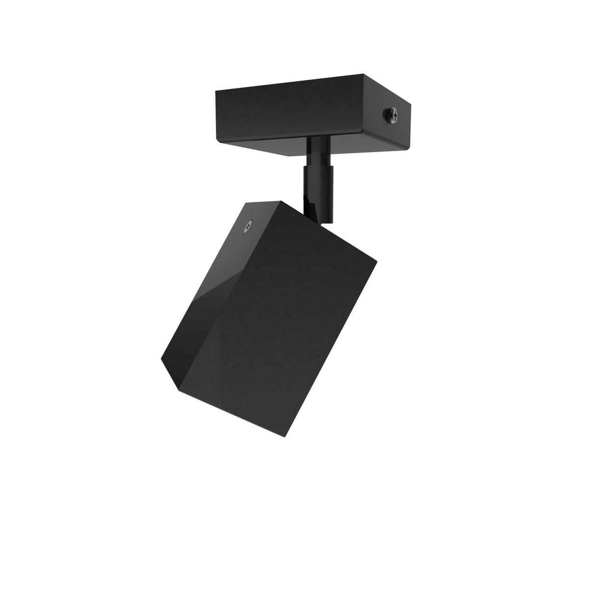 DECKENLEUCHTE - Schwarz Hochglanz, Metall (7.6/7.6/17cm) - Lumicom