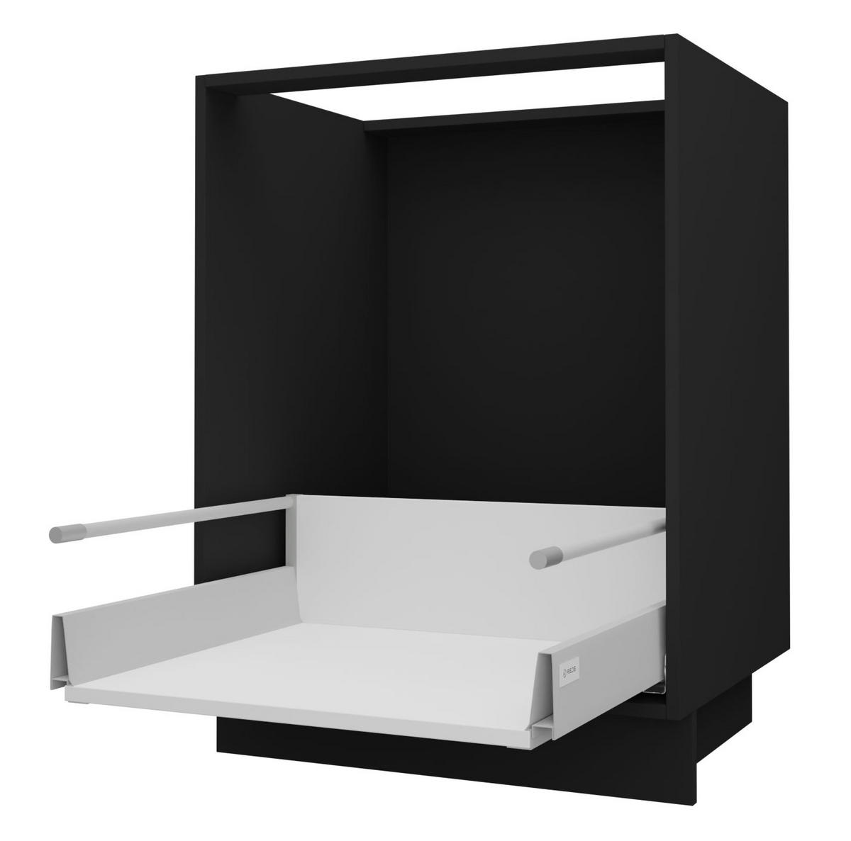 SPÜLENUNTERSCHRANK Salo D1ZA/60 Schwarz / Weiß Matt 60 / 50 / 82cm - REJS Vollauszug - Schwarz/Weiß, Holz/Holzwerkstoff (60/82/50cm) - Feldmann-Wohnen