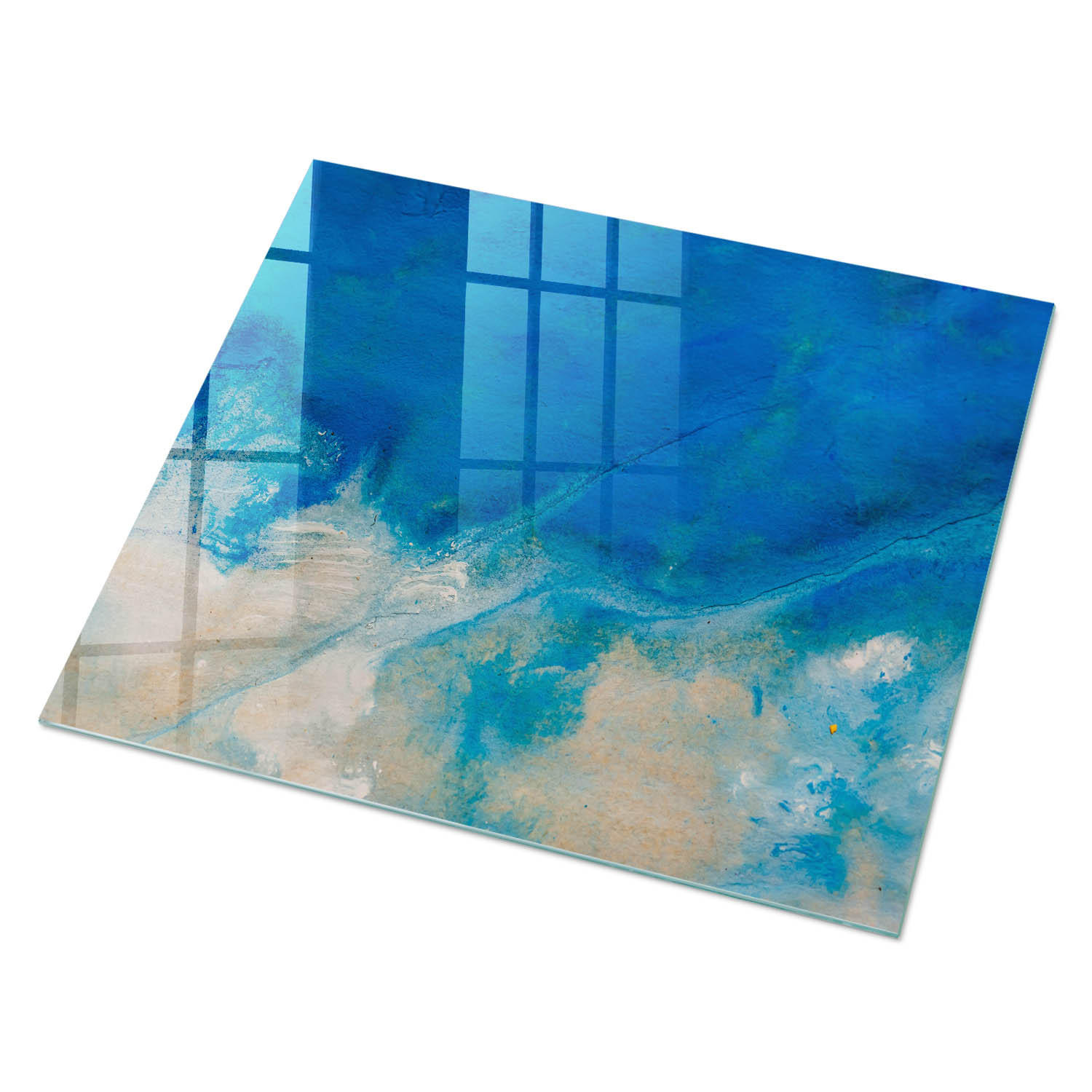 GLASPLATTE 80x60 cm – Meerestiefen - Grau, Glas (0.4/80/60cm) - ArtPrintCave