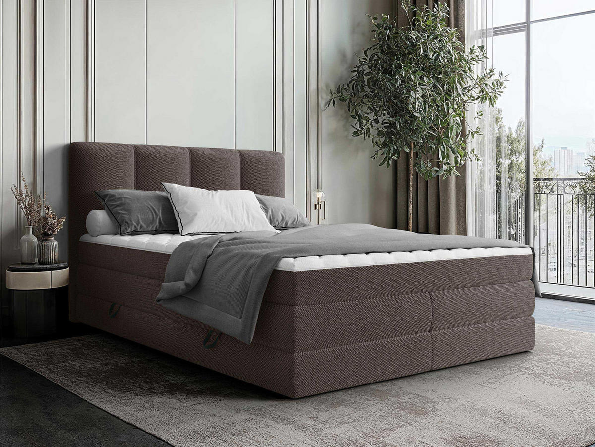 BOXSPRINGBETT Point - Dunkelgrau, Holz/Holzwerkstoff (140/200cm) - MIRJAN24