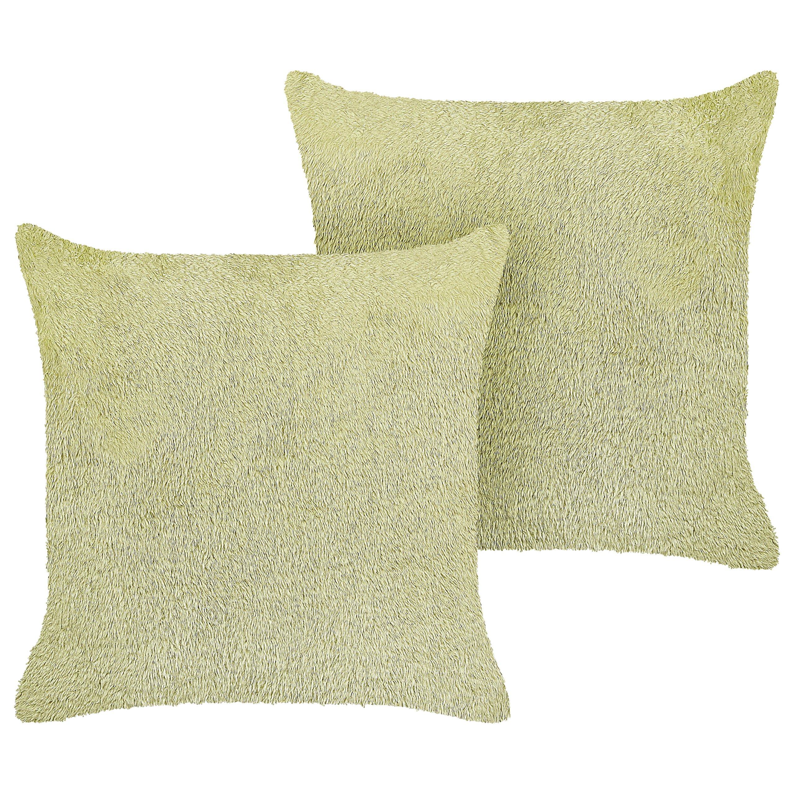 DEKOKISSEN 2er-Set Hellgrün 45/45 cm Pilea - Hellgrün, Textil (45/45cm) - Beliani