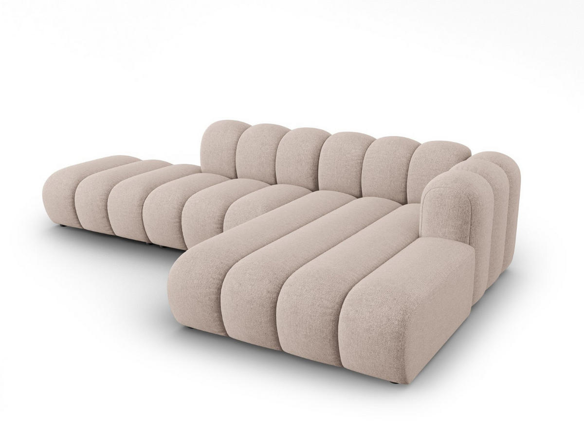 ECKSOFA modular rechts Lupine aus Chenille-Stoff beige 5 Sitzplätze - Beige, Textil (177/299cm) - Micadoni
