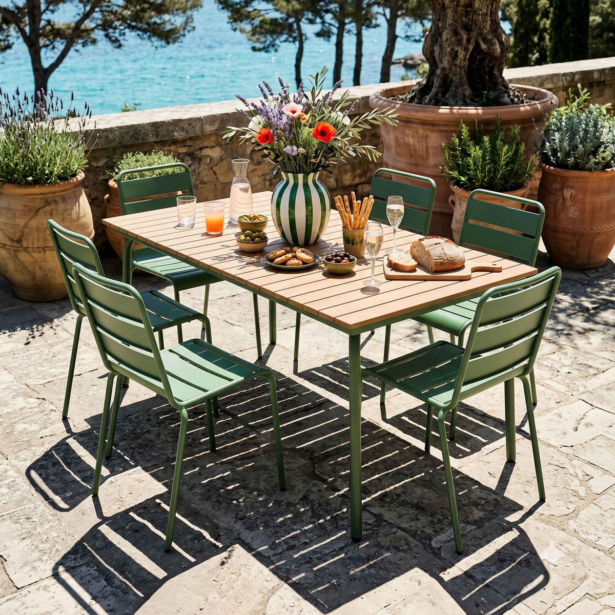 GARTENTISCH, Braun - Braun, Metall (160/90/77cm) - Oviala