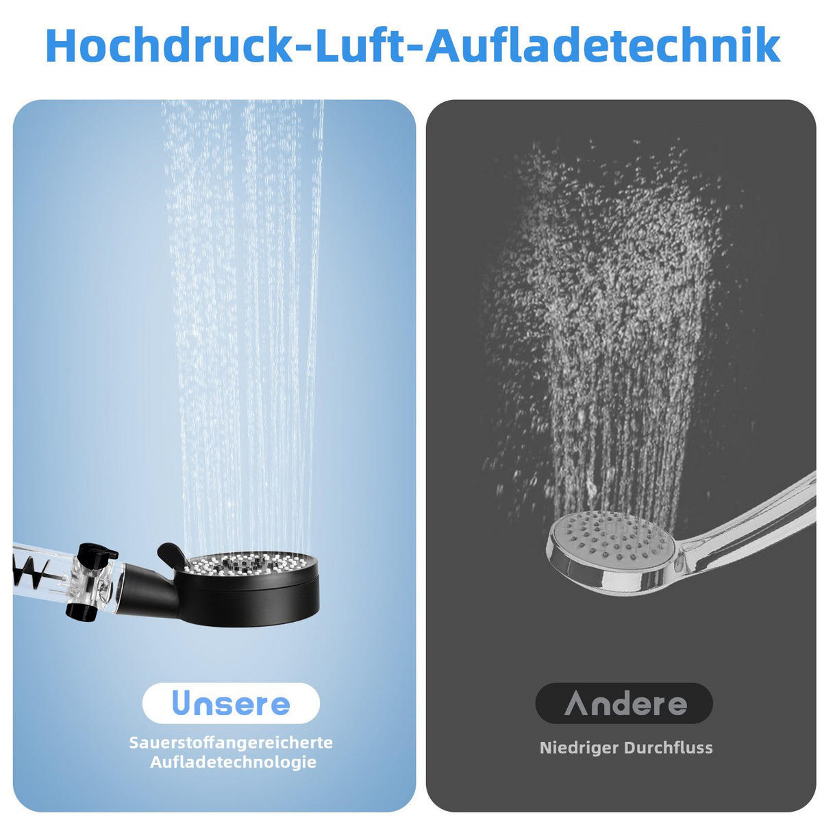 DUSCHKOPF WasserOase - Schwarz, Kunststoff (4/26/9cm) - Nettlife
