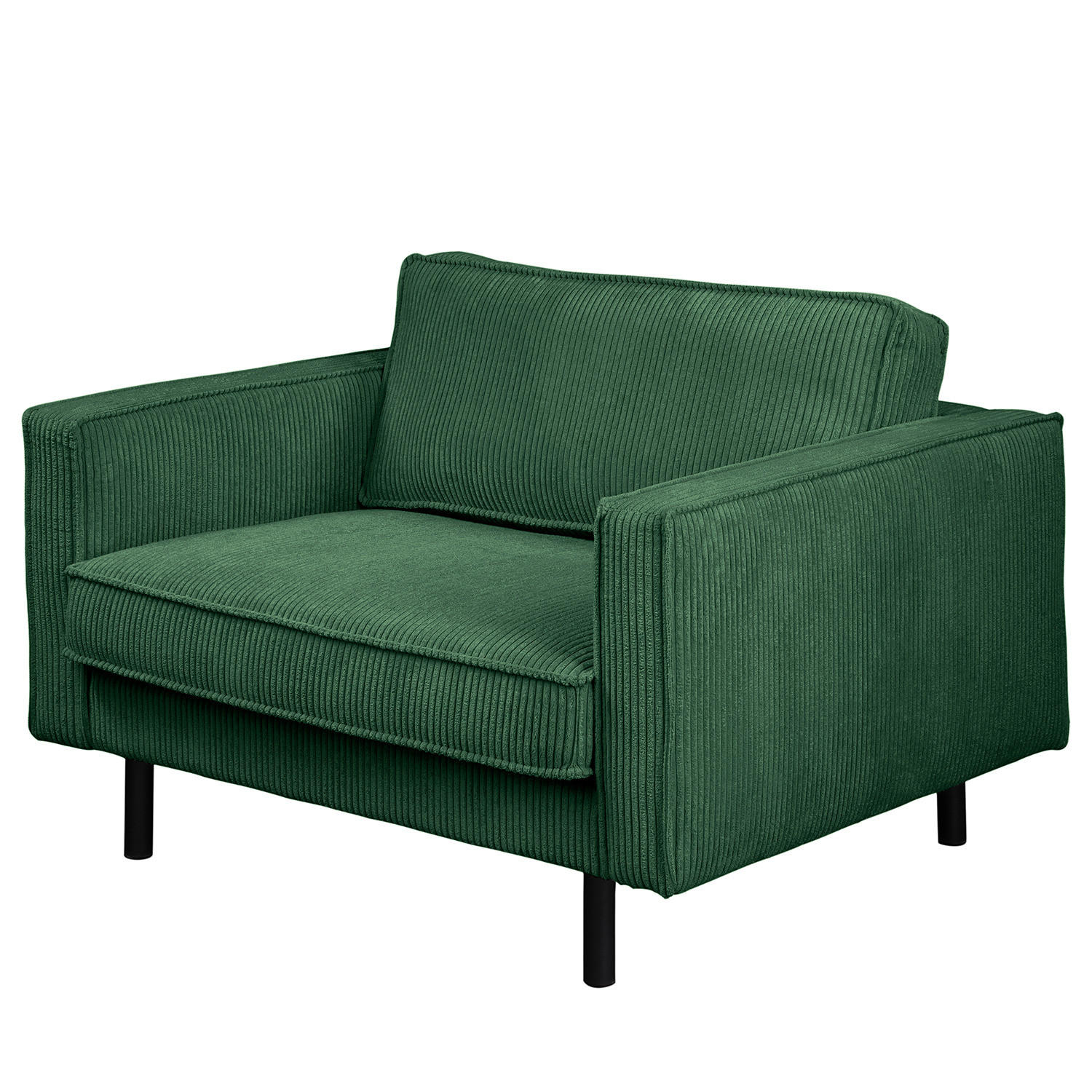 XL SESSEL - Dunkelgrün/Schwarz, Textil/Metall (117/81/96cm) - home24