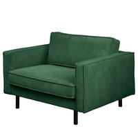XL SESSEL - Dunkelgrün/Schwarz, Textil/Metall (117/81/96cm) - home24