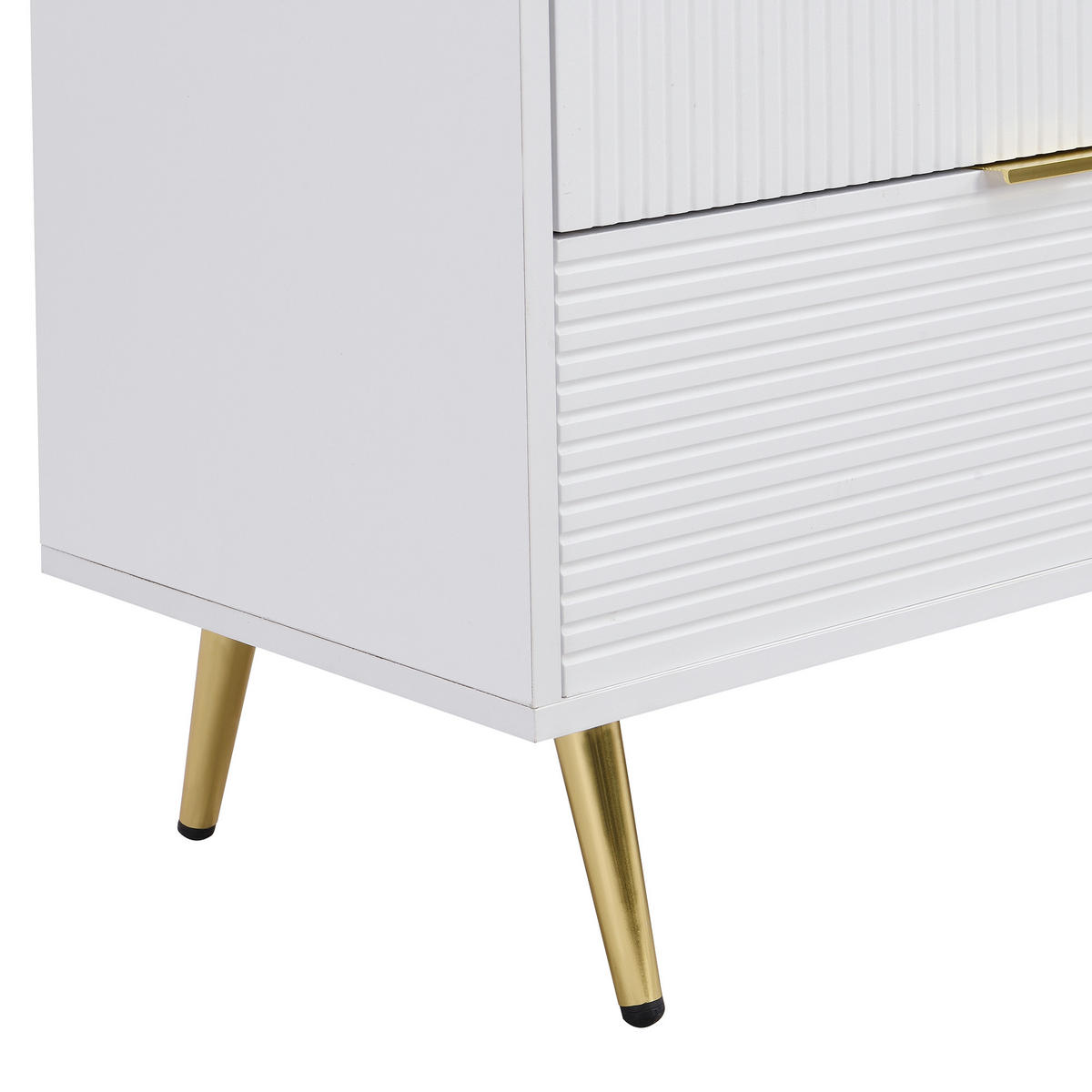 SIDEBOARD weiß & wellen-design mit 3 schubladen & 2 türen - Weiß, Holzwerkstoff (120/80.5/38cm) - Urban Meuble