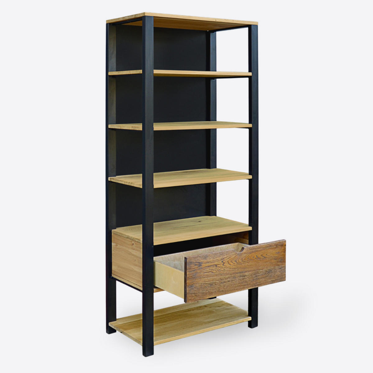 REGAL für Bücher für das Büro oder das Wohnzimmer - Eichefarben, Holz (75/190/40cm) - Rawood Furniture