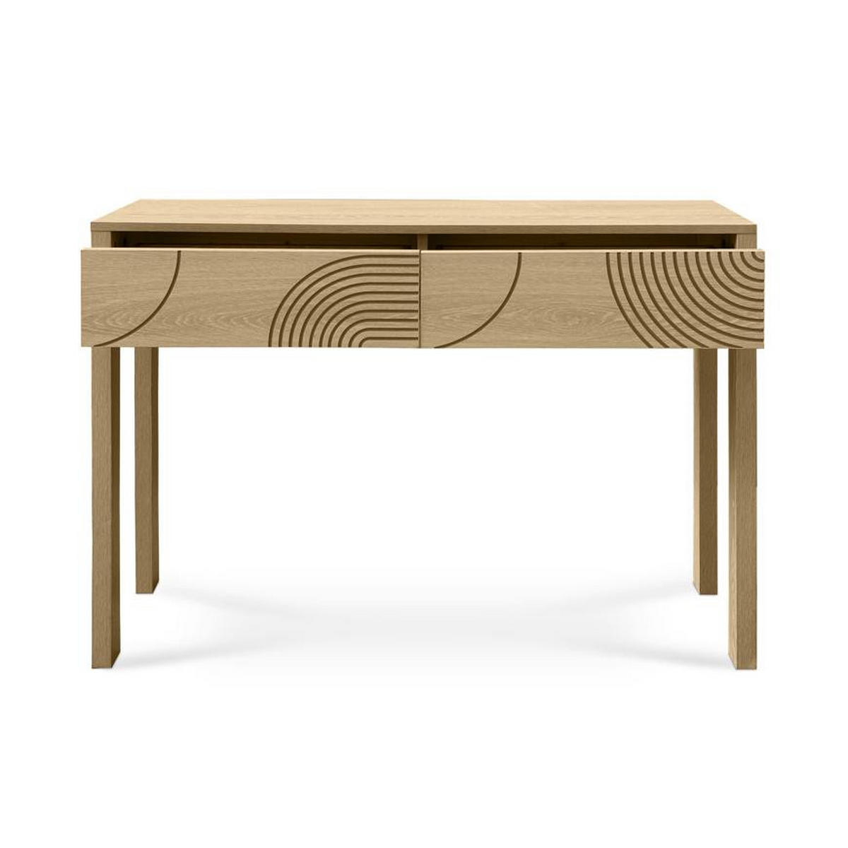 KONSOLE Saskia 100cm mit 2 Schubladen Skandinavischer Eichenoptik - Honigeiche/Eichefarben, Holz (30/100/75cm) - Sicaan