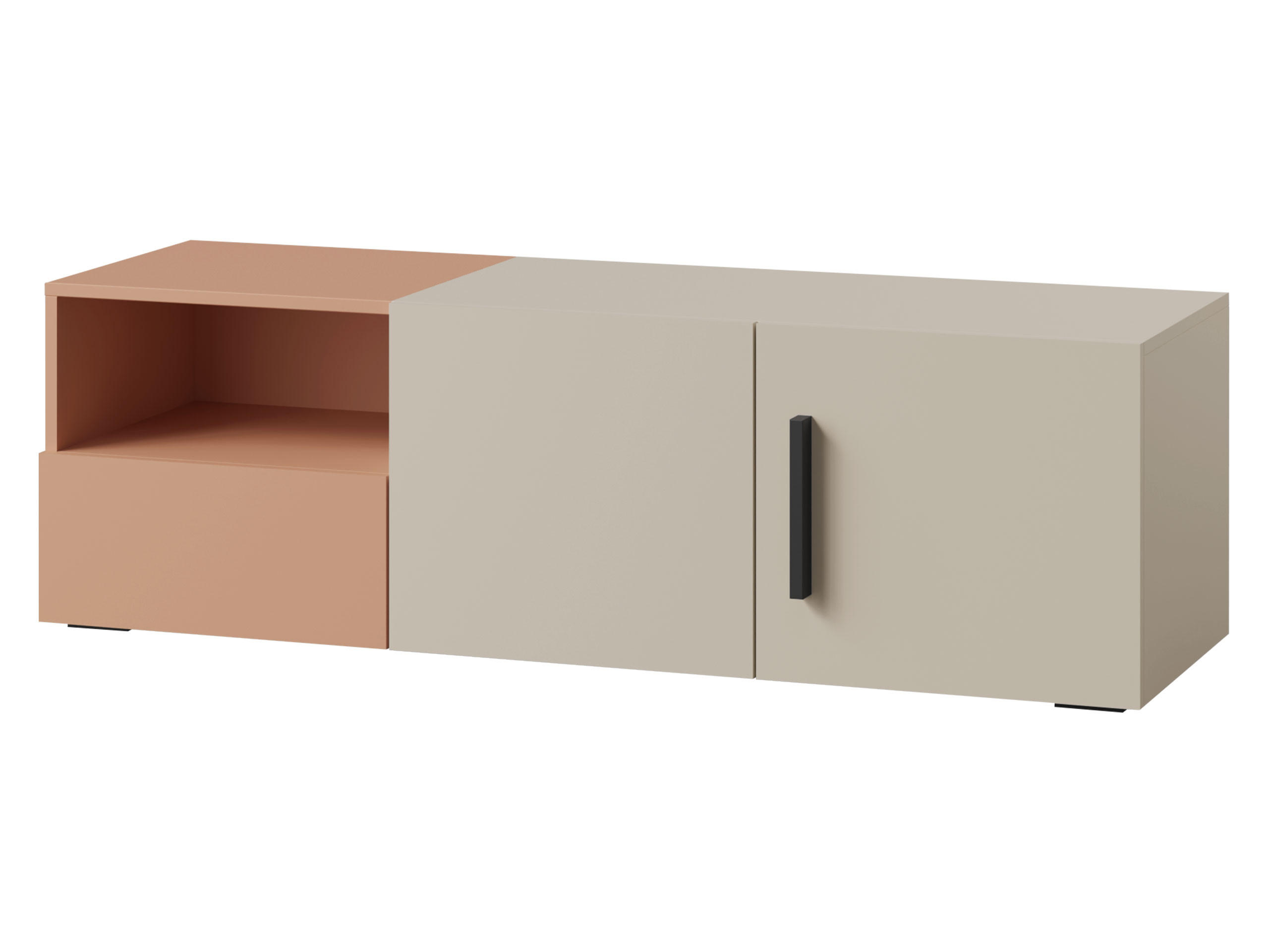 TV-LOWBOARD Lorin 2D1S LO09 - Kaschmir/Rosa, Holzwerkstoff (136/42/40cm) - MIRJAN24