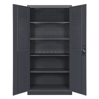 WERKZEUGSCHRANK mit Lochwand BRUNO Werkzeugwand 185x92x50cm Anthrazit - Anthrazit, Metall (92/185/50cm) - Jan Nowak