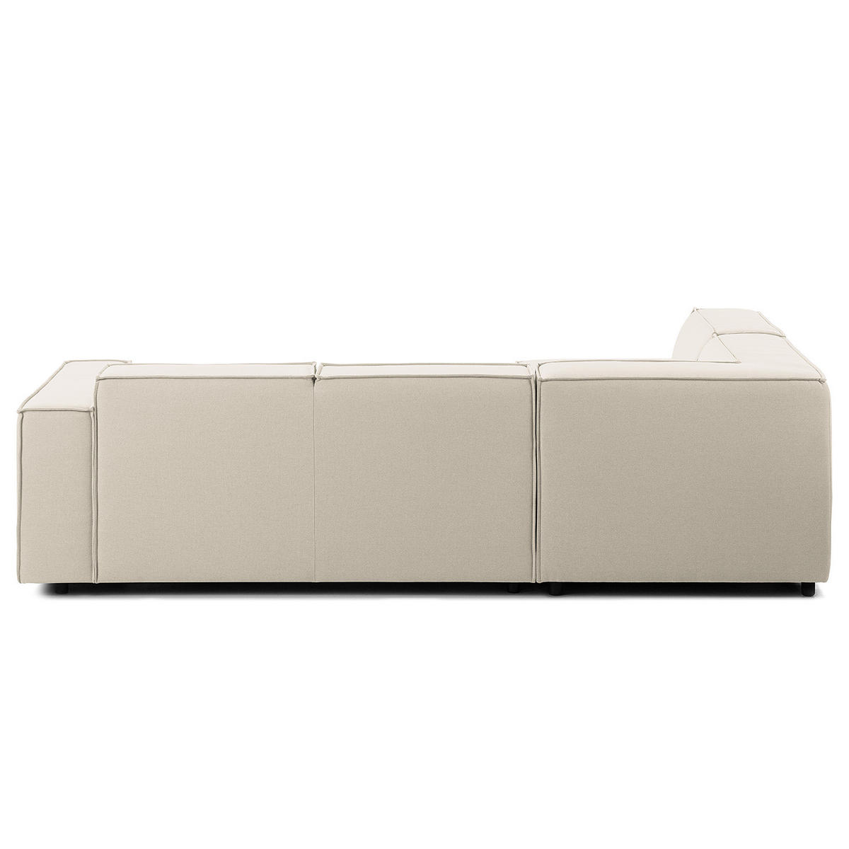 ECKSOFA mit Ottomane - Schwarz/Weiß, Kunststoff/Textil (260/234cm) - home24