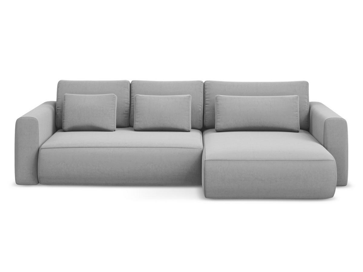 ECKSOFA mit Schlaffunktion Samt Stoff Grau - Schwarz/Grau, Kunststoff/Textil (278/149cm) - Makamii