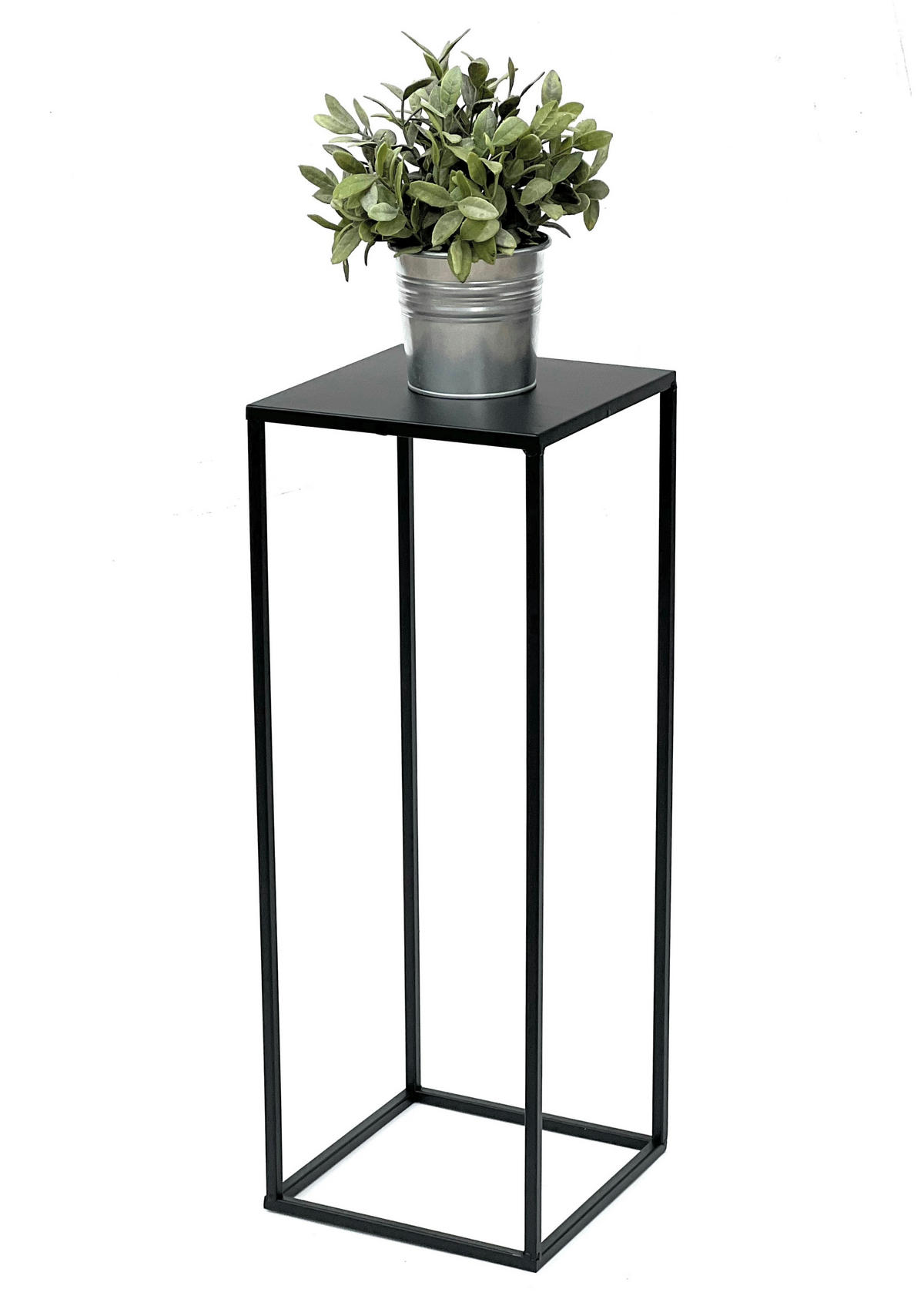 BLUMENHOCKER Metall Schwarz Eckig 60 cm 96315 M - Schwarz, Metall (23/60/23cm) - DanDiBo