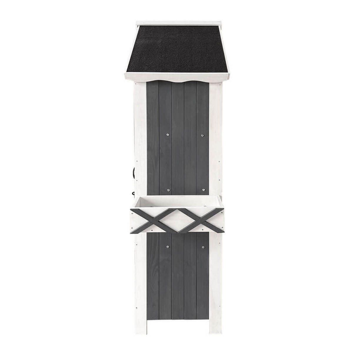 GARTENSCHRANK AUS HOLZ YANA - XL - Grau, Holz (77/179/54cm) - Home Deluxe