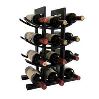 WEINREGAL - Schwarz, Holz (30/14.5/41cm) - Relaxdays