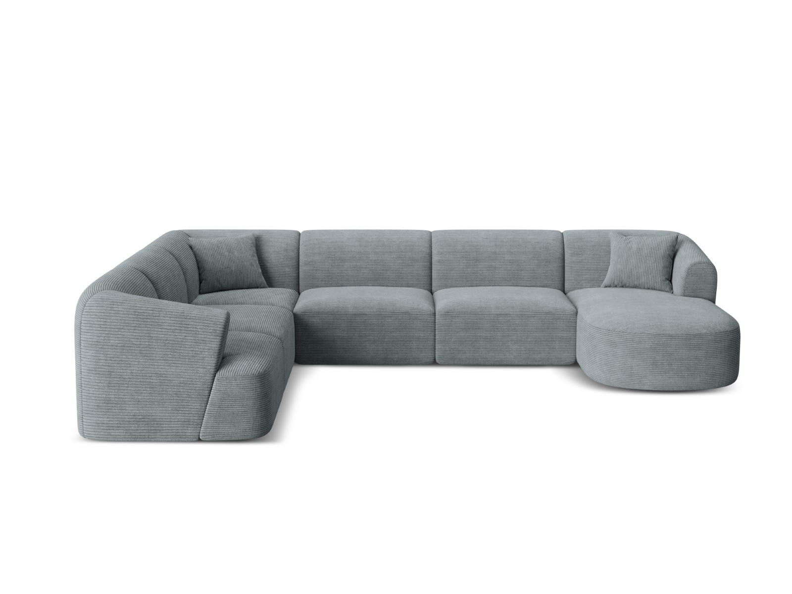 Cosmopolitan Design Modulares-Panoramasofa Dunkelgrau 255x70x330 cm