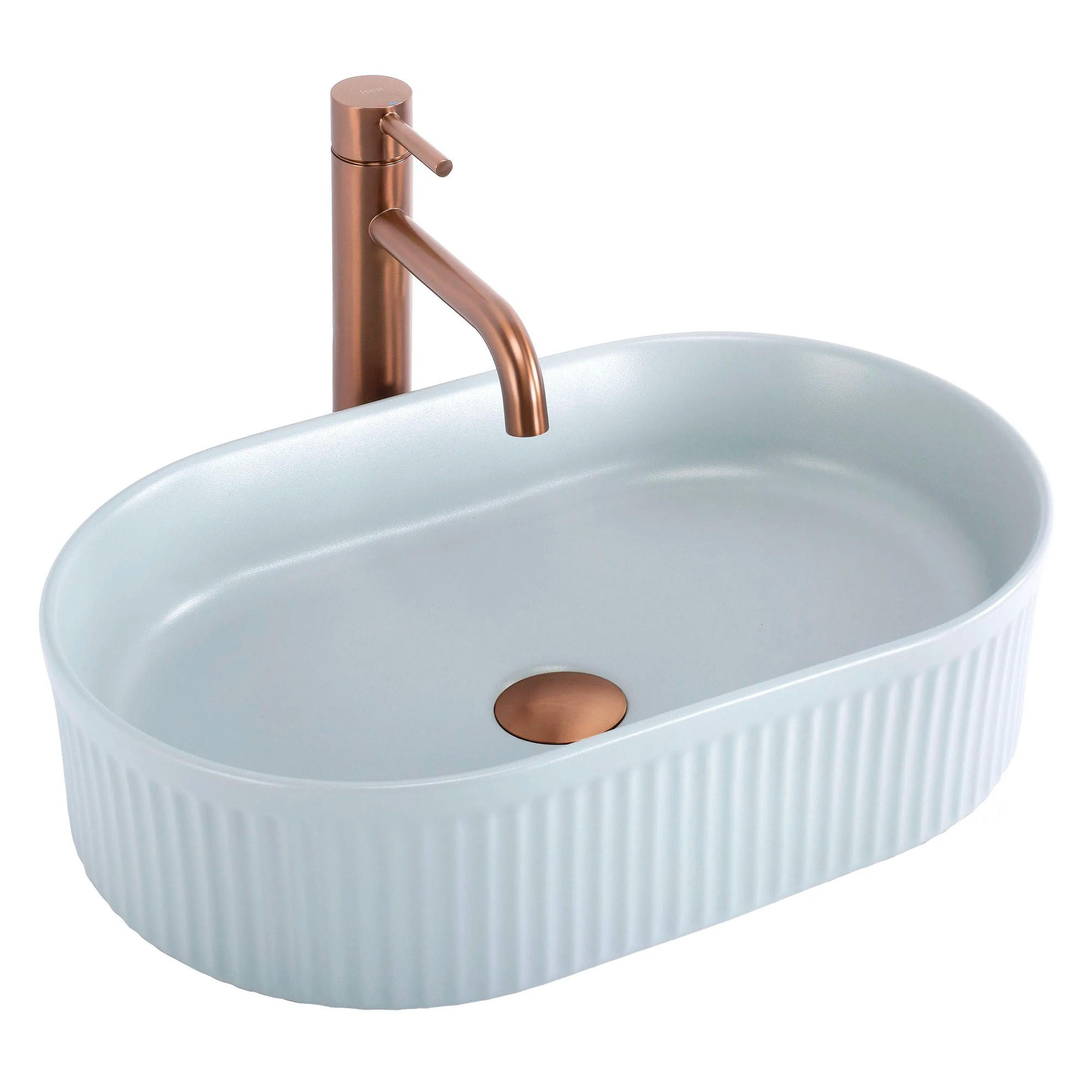AUFSATZWASCHBECKEN Rea Vanda Baby Blue Matt - Blau, Keramik (31/13/49cm) - REA