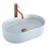 AUFSATZWASCHBECKEN Rea Vanda Baby Blue Matt - Blau, Keramik (31/13/49cm) - REA