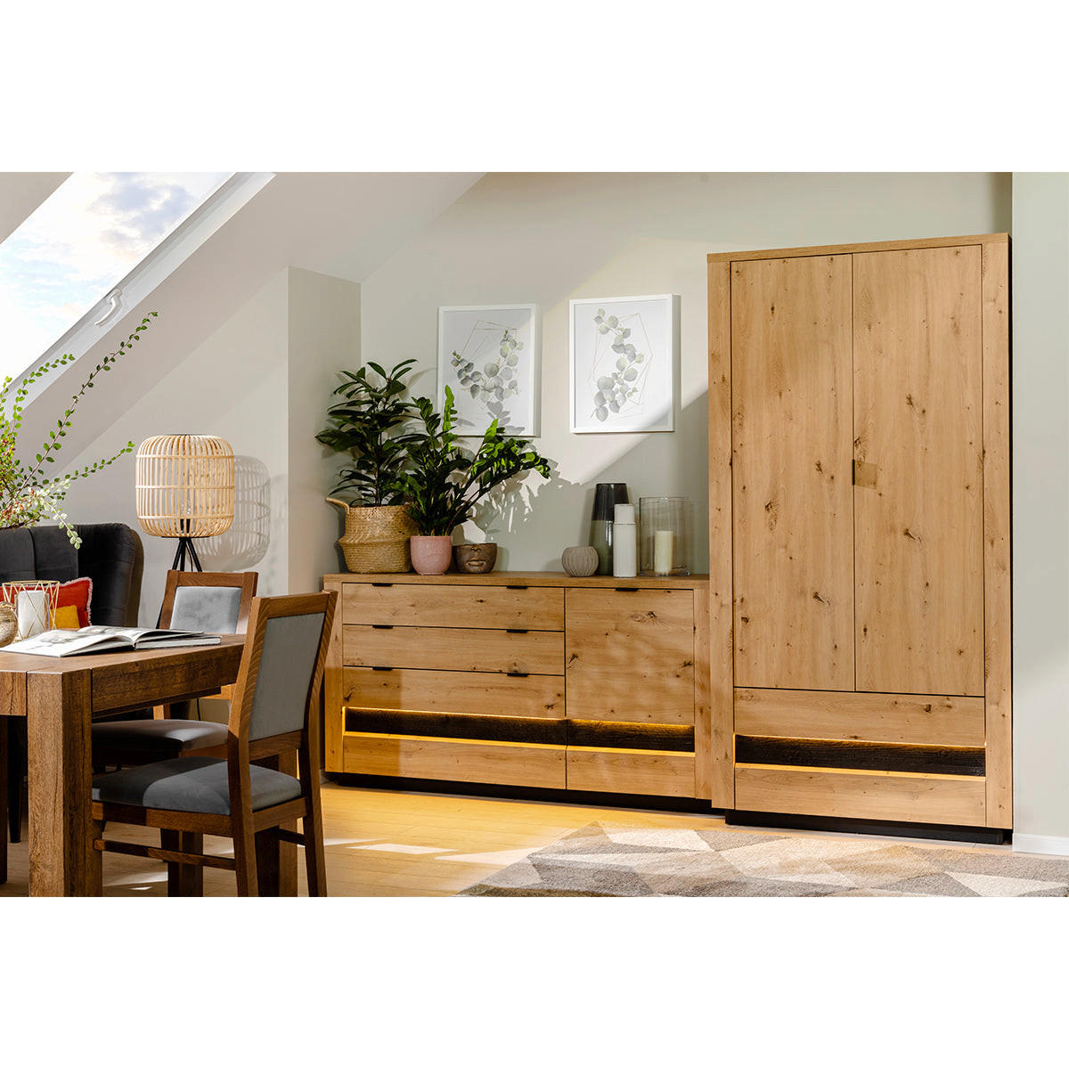 SIDEBOARD Glenn Dřevo a černá - hnědá, kompozitní dřevo (161/85/42cm) - Petits-meubles