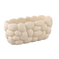 TOPF Mikay Weiß 45/20/20cm - Weiß, Stein (20cm) - PTMD Collection