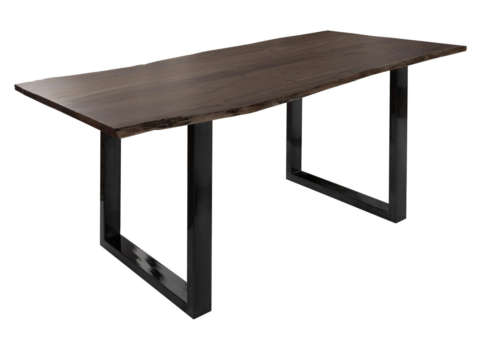 BAUMTISCH Akazie 220x100x76 grau Beine anthrazit glänzend FREEFORM 3 - Grau, Holz (100/220/76cm) - Massivmoebel24