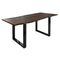 BAUMTISCH Akazie 220x100x76 grau Beine anthrazit glänzend FREEFORM 3 - Grau, Holz (100/220/76cm) - Massivmoebel24