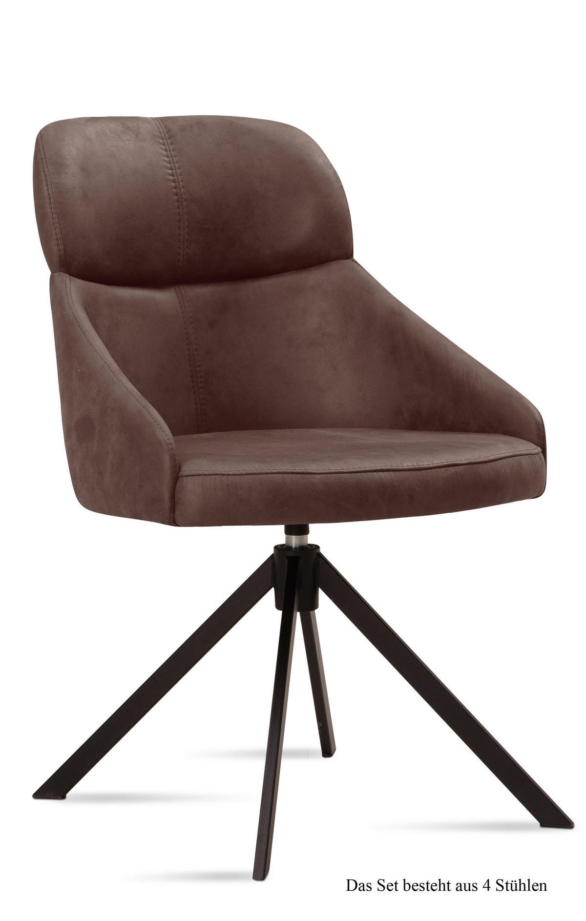 ESSZIMMERSTUHL drehbar (4er-Set) Derska 52x82x63 Schwarz/Braun - Schwarz/Braun, Kunststoff (63/82/52cm) - 58aufmkessel