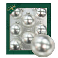 CHRISTBAUMKUGELN Uni-Design Cornelia Silberfarbig 7cm (Glas / 8 Stk.) - Silberfarben, Glas (7/7/7cm) - Krebs Glas Lauscha