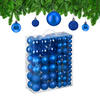 138XWEIHNACHTSKUGELN - Blau, Kunststoff (6/7/6cm) - Relaxdays