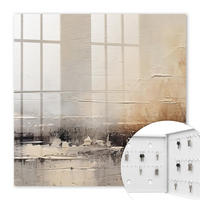 SCHLÜSSELBOX Weiß 30x30 cm – Türöffnung nach rechts - Abstrakte Landschaftsmalerei - Beige, Metall (30/30/5cm) - TULUP