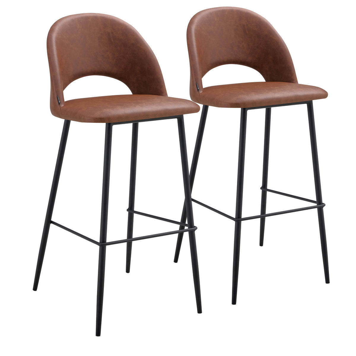 BARHOCKER 2-tlg., Braun - Braun, Metall (44/103/51cm) - Oviala