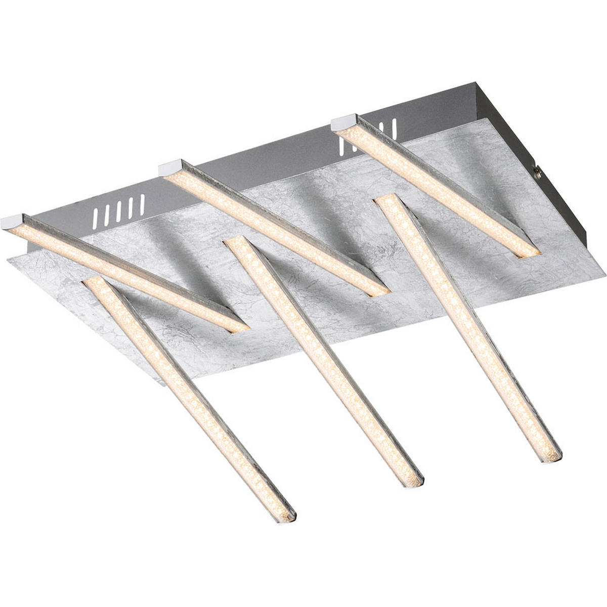 LED DECKENLEUCHTE Kristalloptik Silber - Silberfarben, Kunststoff (48/38/12cm) - Globo Lighting