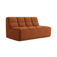 2-SITZER-SOFA Samt Stoff Orange - Terracotta/Schwarz, Kunststoff/Textil (160/75/93cm) - LaMiaSofa