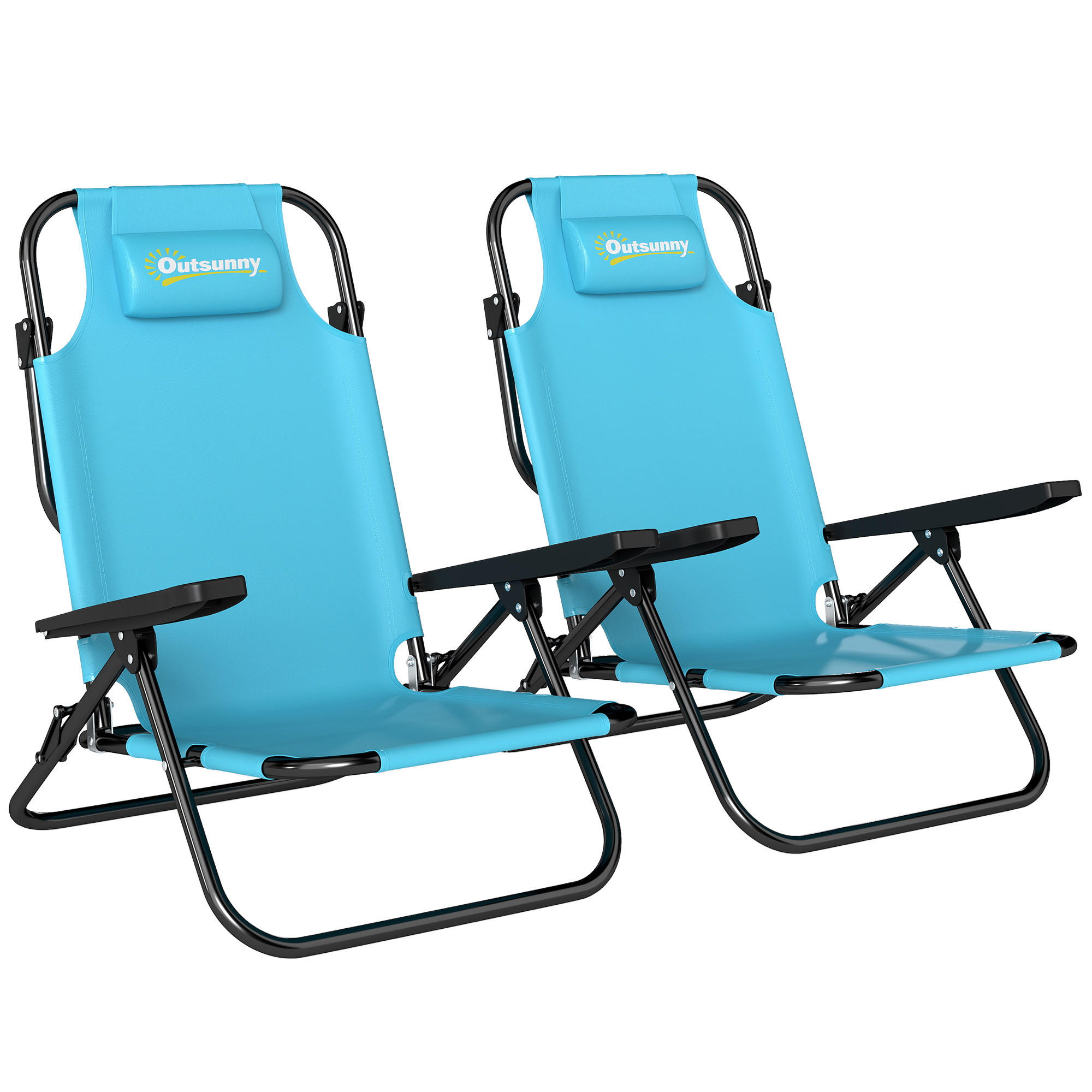 GARTENKLAPPSESSEL DE-15684 2er-Set, 5-fach verstellbar Hellblau - Hellblau, Metall (63/80/75cm) - ComfortXL