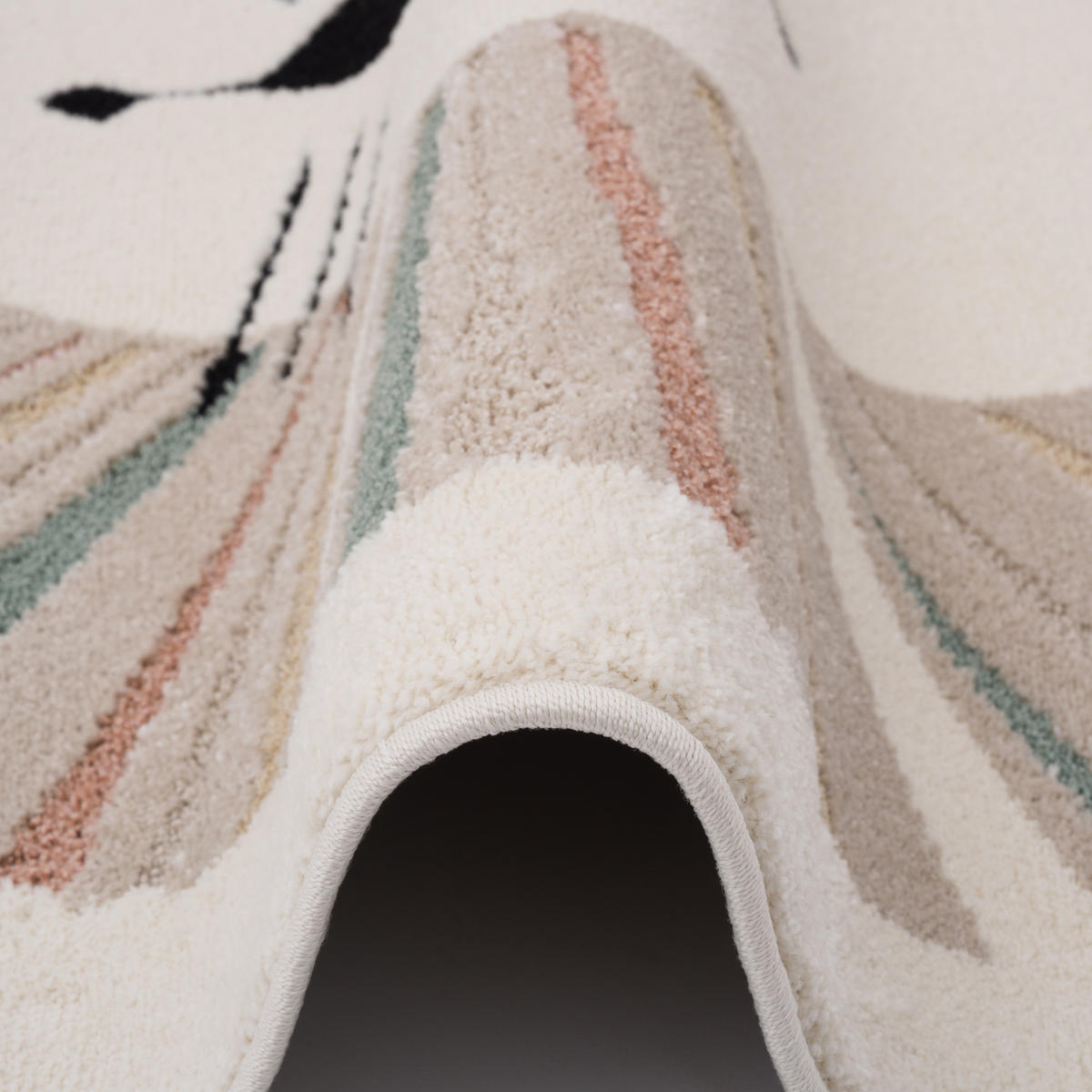 KINDER TEPPICH HAPPY KIDS - Beige/Schwarz, Textil (120/120cm) - Pergamon