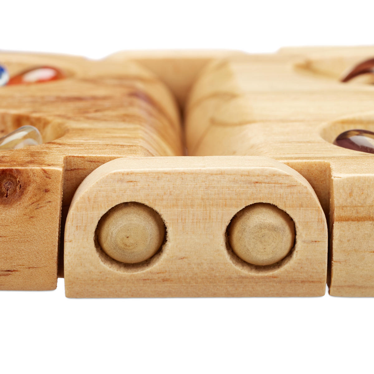 KALAHA Spiel - Hellbraun, Glas/Holz (44/13cm) - Relaxdays