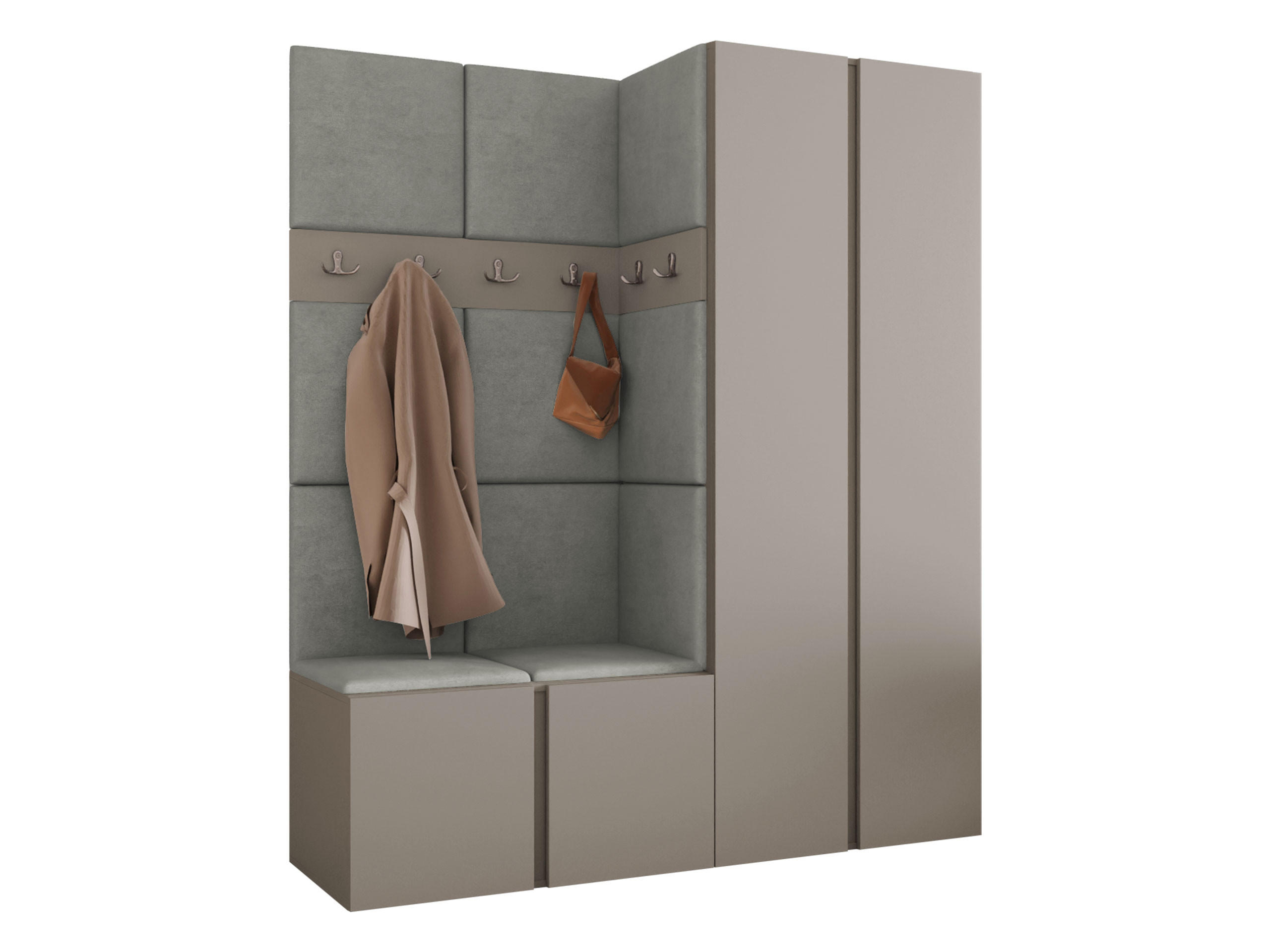 Mirjan24 Garderoben-Set Kaschmir, Grau 158x186x46 cm