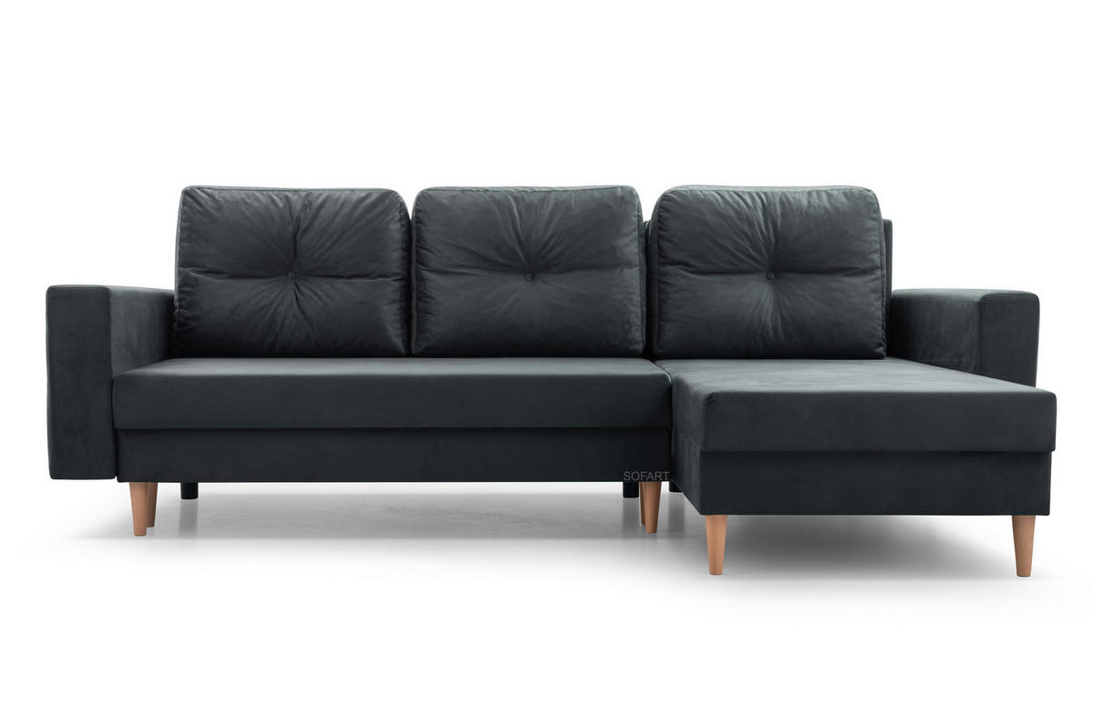 ECKSOFA Carl L - Dunkelgrau - Dunkelgrau, Holz (232/137cm) - Möblo