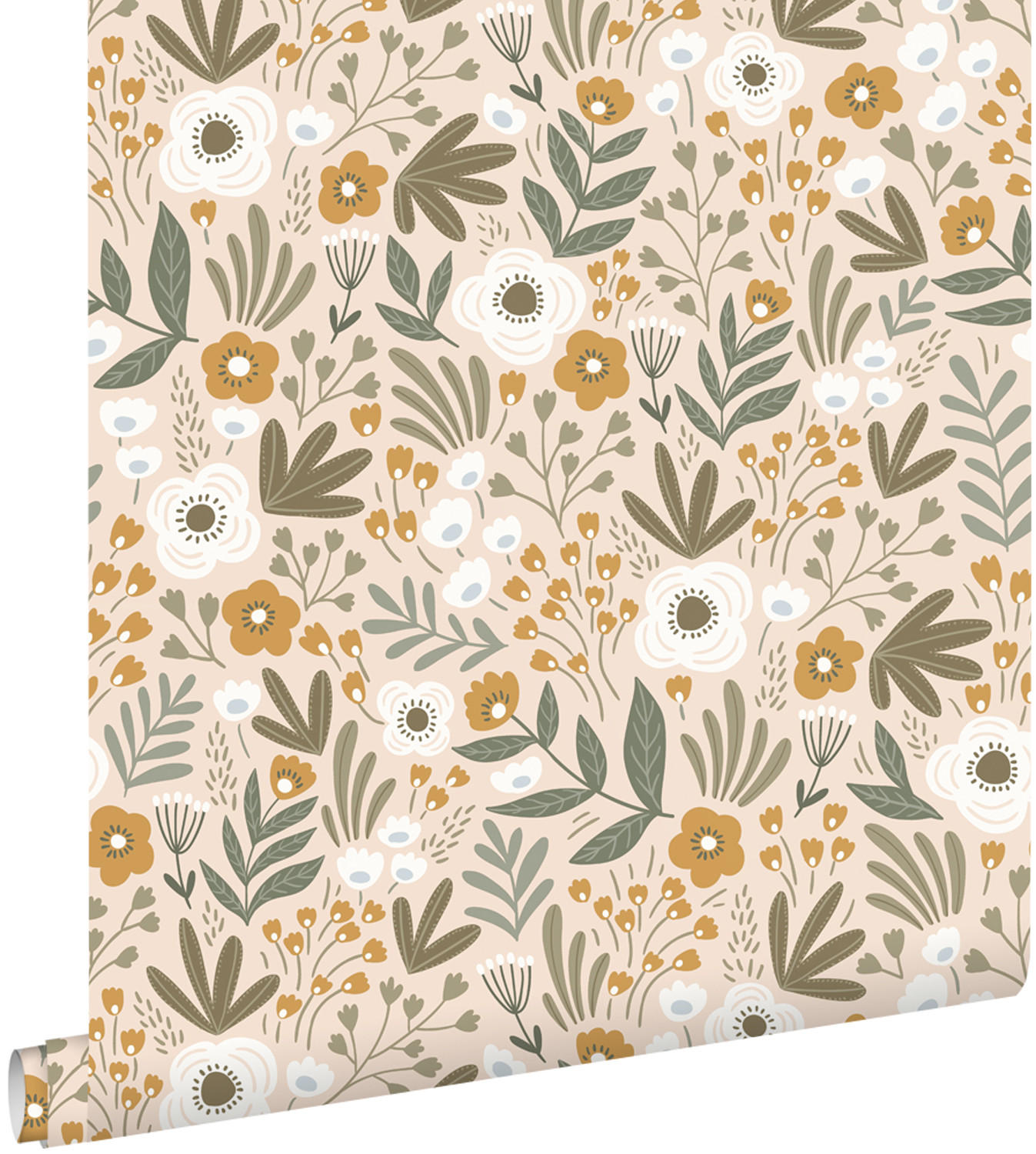 TAPETE Blumen 50 x 900 cm - Braun, Papier (50/900cm) - ESTAhome