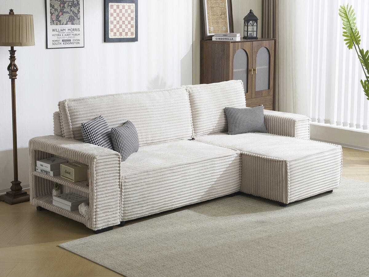ECKSOFA opera beige - Beige, Textil (141/241cm) - Habitat Garten
