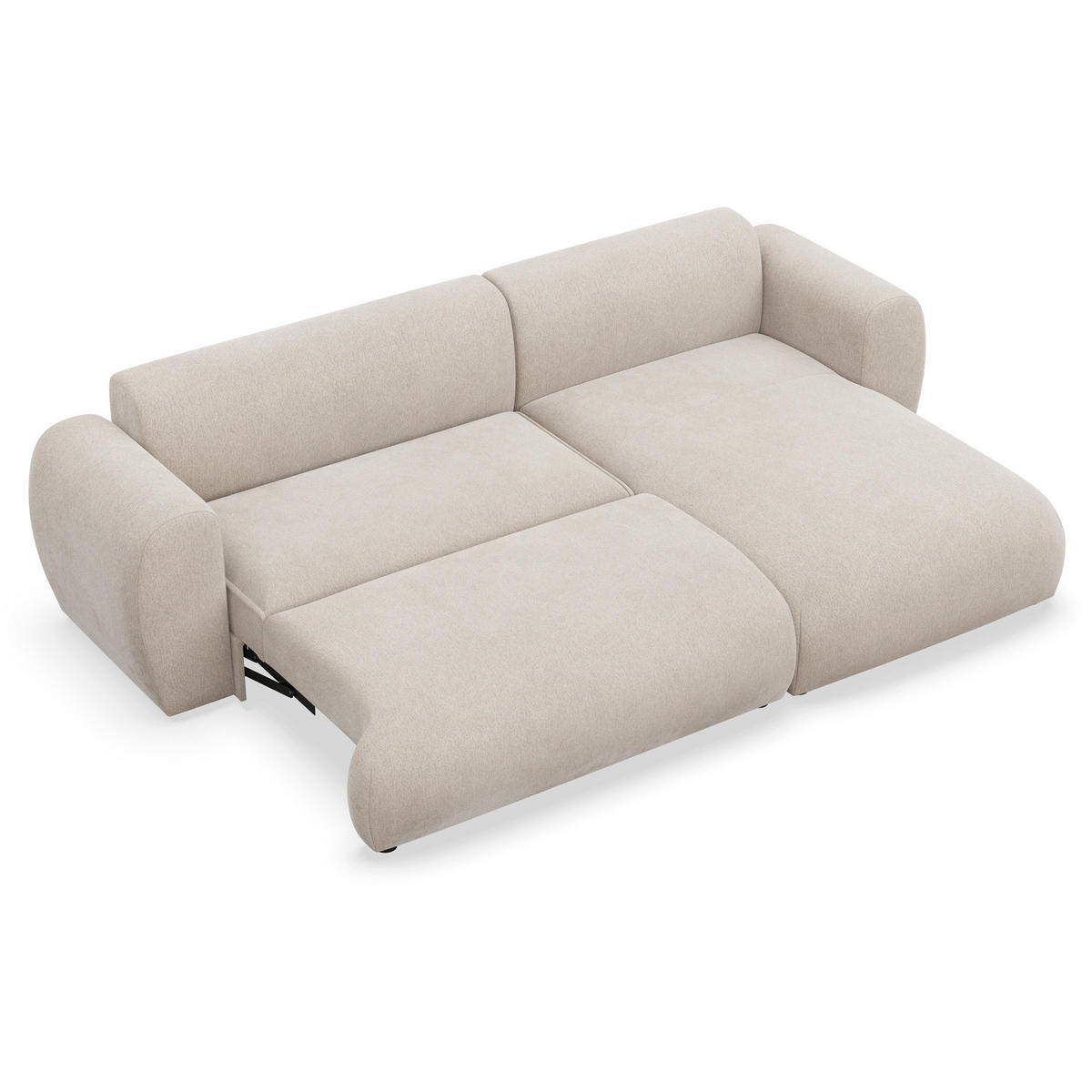 ECKSOFA Emia Beige rechts - Beige/Schwarz, Kunststoff/Textil (156/262cm) - Selsey