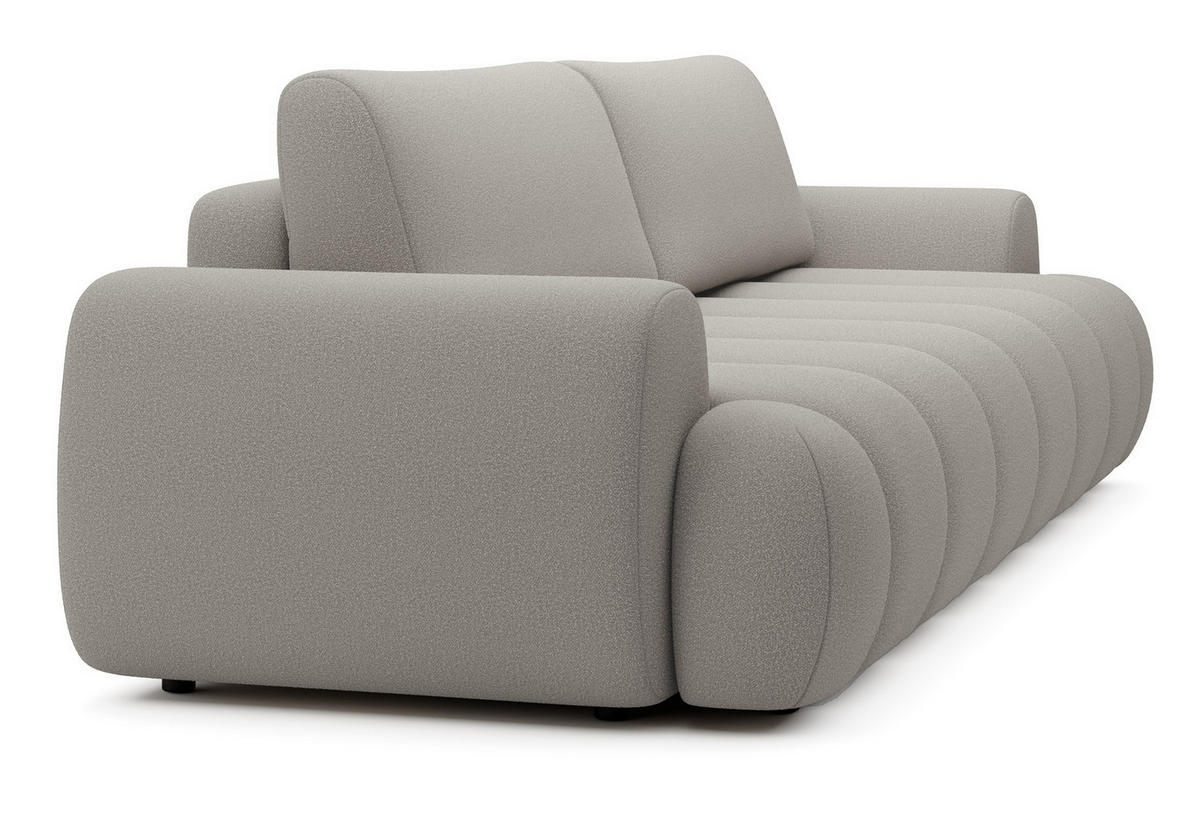 SOFA 260 cm mit Schlaffunktion Puro, Bettkasten, Modern Design, Hellgrau - Hellgrau, Holz (263/81/110cm) - Emporius