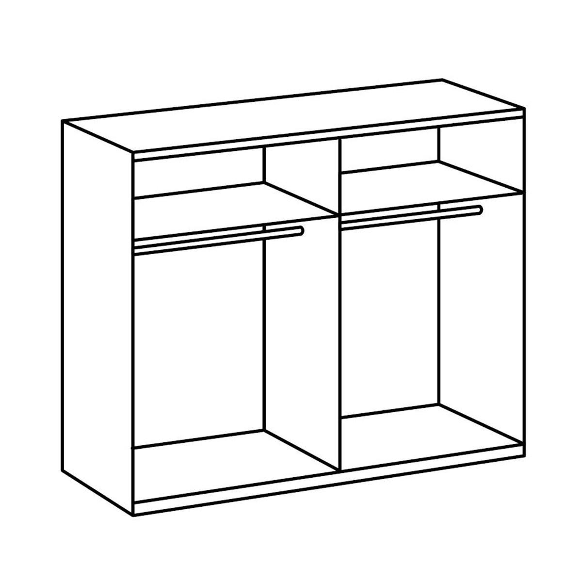 KLEIDERSCHRANK mit 2 Schiebetüren und Graphiteinsatz - L180 cm - Apfelbaumfarben, Holzwerkstoff (65/198/180cm) - Calicosy