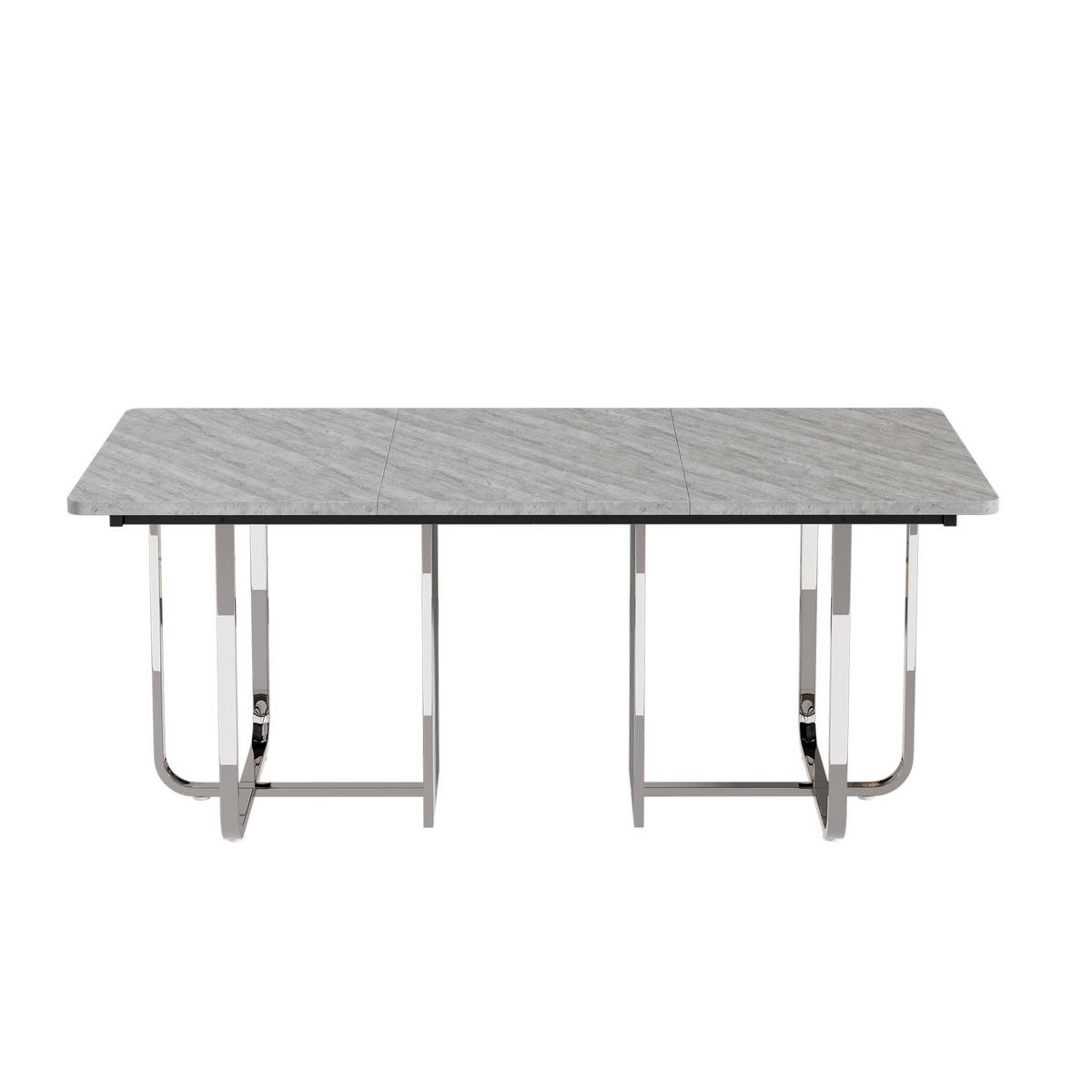 ESSTISCH 180/80/75 cm für 6-8 Personen mit MDF-Tischplatte und Metallbeinen, Grau/Silber - Grau, Holzwerkstoff (180/80/75cm) - Redom