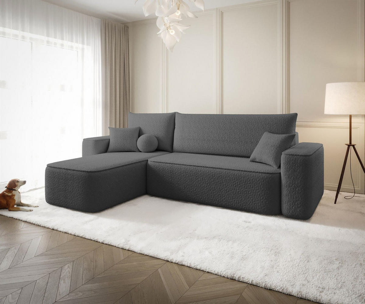 ECKSOFA Agepo Stoff Quelle - Anthrazit, Holzwerkstoff/Textil (250/150cm) - Fun Möbel